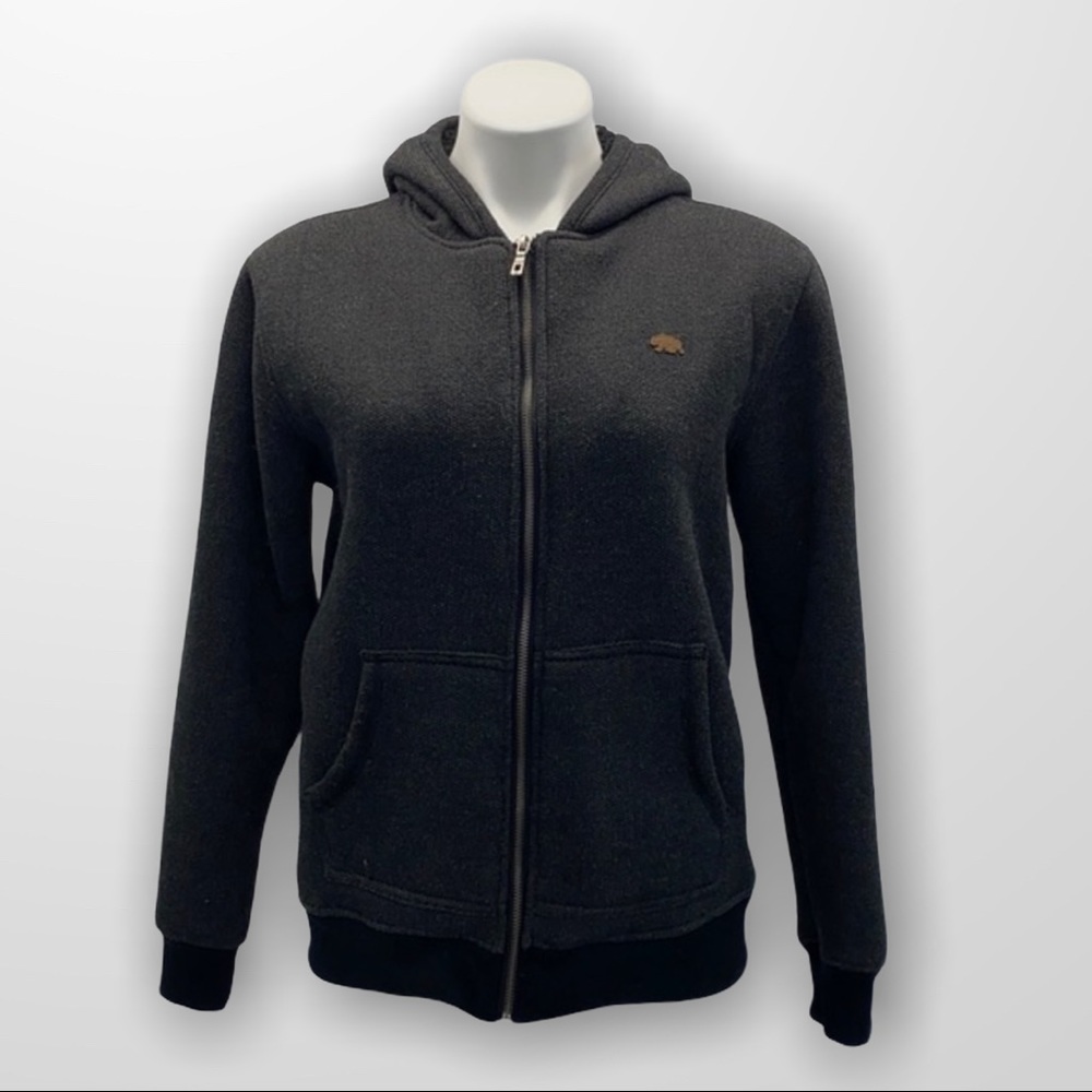 LUCKY BRAND Sherpa Lined Bomber Jacket Charcoal Size Large